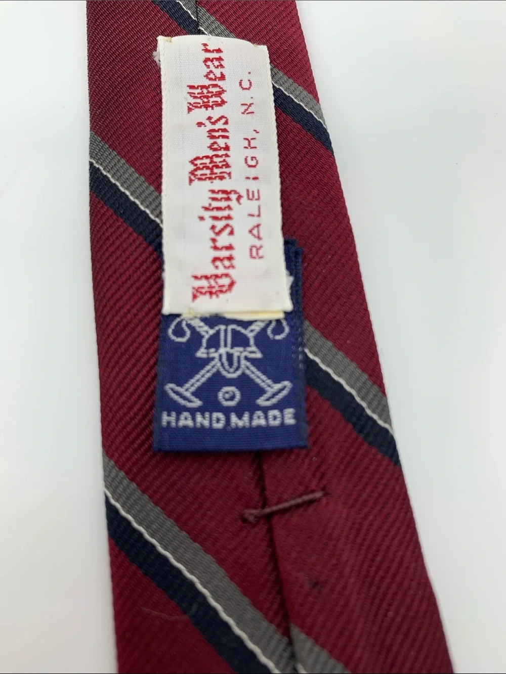 Vintage Polo Ralph Lauren Burgundy Repp Stripe Silk Tie Handmade